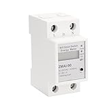 Medidor de energía ​WiFi Inteligente, Medidor de Electricidad de riel DIN de 35mm monofásico, Medidor LCD Digital Kwh Meter 90-250 V 60A, Compatible con Smartlife/Tuya/Alexa/Google Home