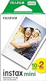 Fujifilm Instax Mini Brillo Película Fotográfica Instantánea (2 X 10 Hojas), Blanco
