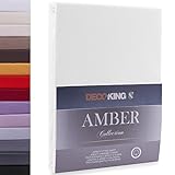 Decoking 80X200-90X200 Cm Sábana Bajera Ajustable 100% Algodón Jersey Blanco Amber Collection