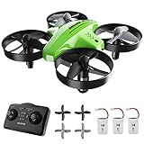 ATOYX Mini Drone para Niños, RC Helicopter Quadcopter AT-66C, 3D Flips, Modo sin Cabeza, Estabilización de Altitud, 3 Velocidades,3 Baterías, Regalo para Niños y Principiantes (Verde)