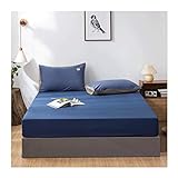 Mzp Sábanas Bajera Ajustable Algodon Bed Fitted Sheets Cama Alto Especial Profundo 30Cm Disponible En Varios Tamaños Y Colores Matrimonio (Color : Denim Blue, Size : 180X200Cm)