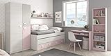 Pack Completo De Muebles Para Habitación Infantil O Dormitorio Juvenil En Color Rosa (Somieres Incluidos)
