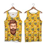 Fishikii | Camiseta De Tirantes Oktober Hipster - Poliéster 80% - Licra 20% - Primavera/Verano Temporada 2020 - Mujer | Amarillo | Xs