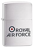 Zippo Royal Air Force Logo Mechero De Bolsillo Resistente, Unisex, Cromo Cepillado, Talla Única